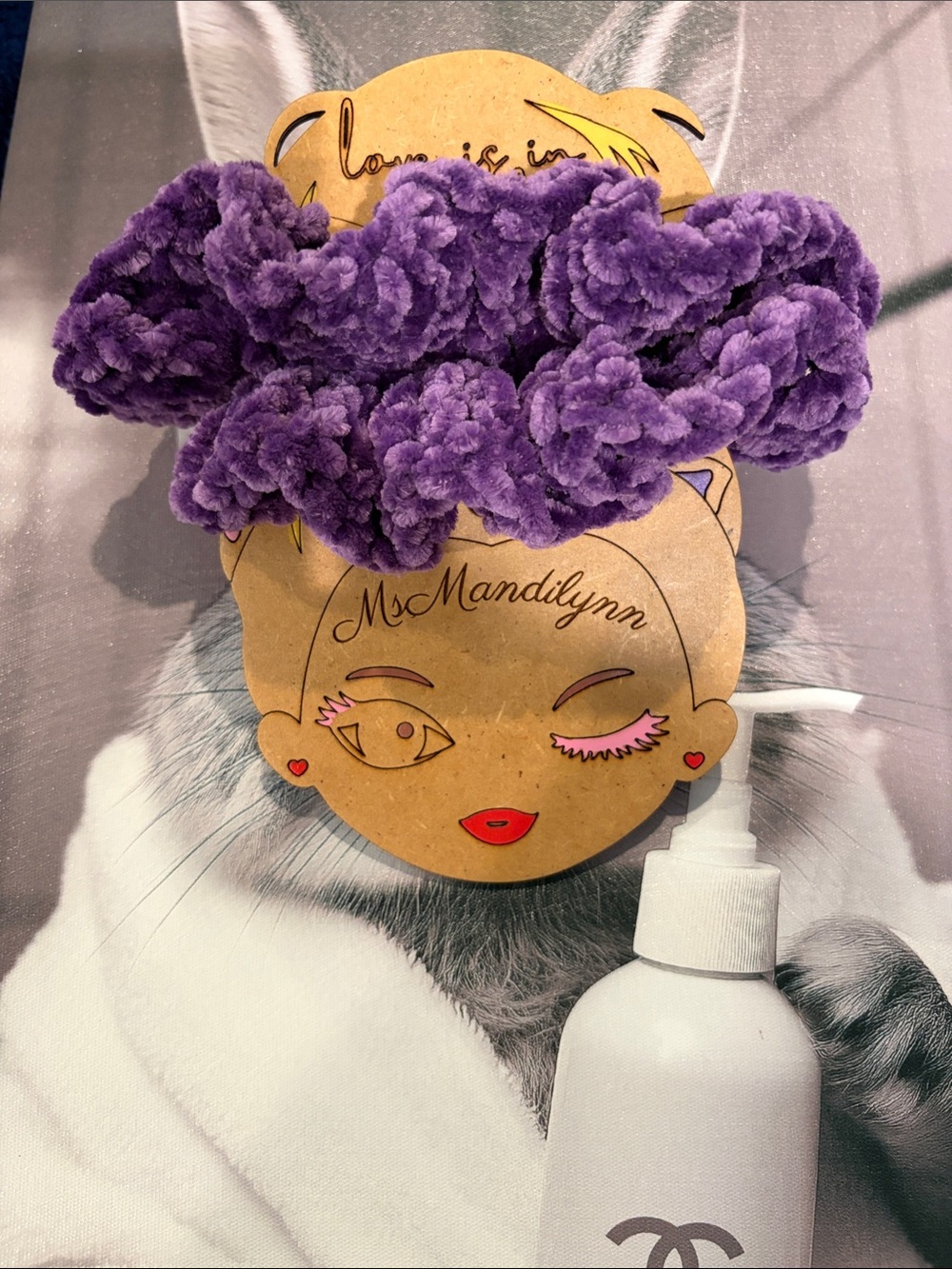 Set of 2Plush Purple Velvet Scrunchie